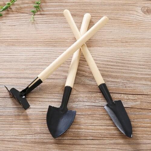 Mini Portable Gardening Hoe Tools Metal Shovel Rake Spade Succulent Plant Garden Soil Raising Flowers Office Tool Set