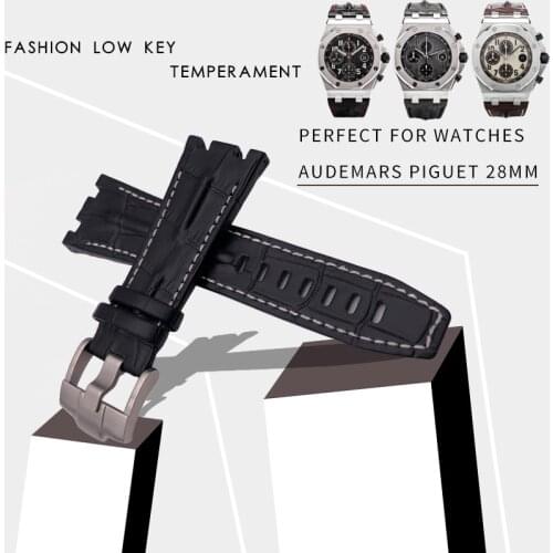 28mm New Fashion Genuine Cowhide Leather Watch Strap Original Quality Watchband Suitable for AUDEMARS PIGUET Watch Accessories