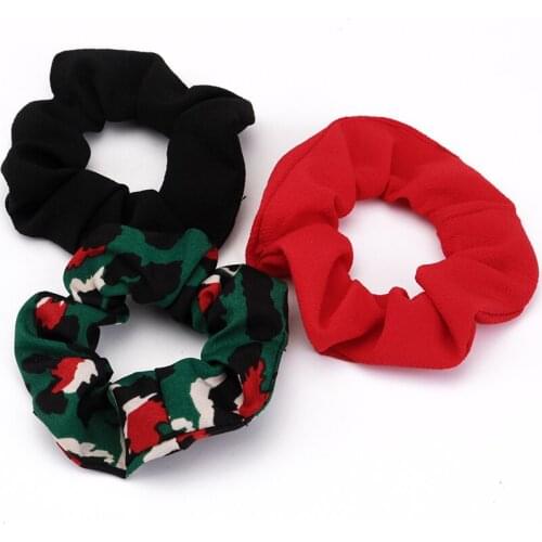 European And American Classic Style Fabric Fashion Simple Printing Stretch Hair Tie Scrunchies Headdress