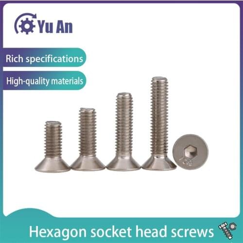 Standard DIN7991 Nickel-plated 10.9-grade Countersunk Head Socket Head Socket Head Cap Screw M1. 6-M8 50PCS