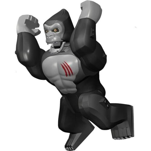 King Kong Gorilla Building Blocks Toys Figures Orangutan Cartoon Collection Model Big Chimpanzee Animal Blocks Boy Children Gift