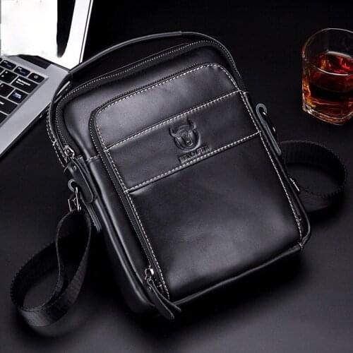 First layer cowhide mens leather shoulder messenger bag casual retro oblique shoulder cross medium and small bag