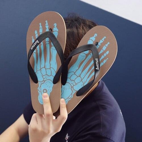 Herringbone slippers beach shoes pinch rubber personality trend casual wear anti-slip students mens tide fashion slippers