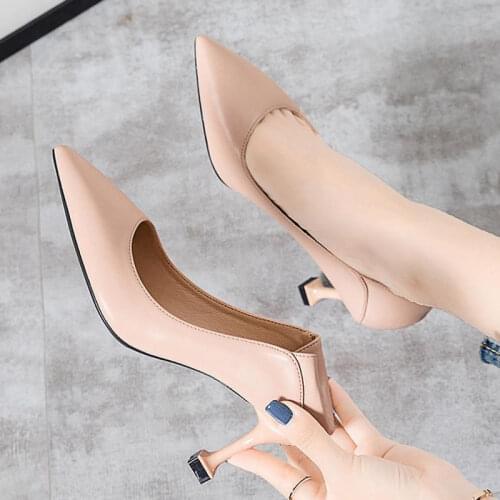 2021 Summer New Soft Leather Pointed Toe Wedges High Heels Plus Size Women Shoes 41 42 43