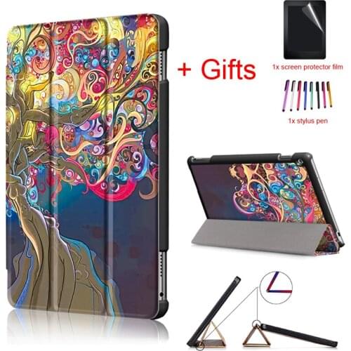 Smart Auto Sleep/Wake Magnet Case for Huawei MediaPad M3 Lite 10 BAH-W09 BAH-AL00 10.1" PU leather Tablet cover Case+Film+Pen