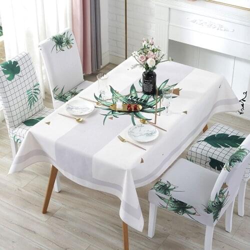 Lattice waterproof linen tablecloth tropical plant tablecloth cotton tablecloth home dining home decoration Round tablecloth