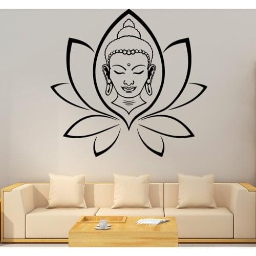 Art Decals Sacred Buddha Stickers Religious Vinyl Wall Stickers For Living Room Decals Decorating Mural Bedroom Walls