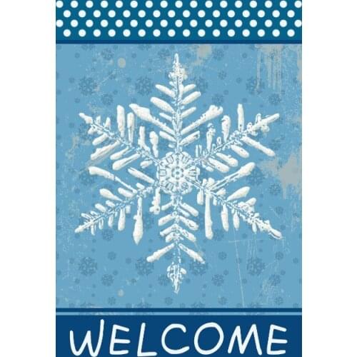 Yehoy own design winter merry christmas snow man welcome Double-Sided Garden Flag