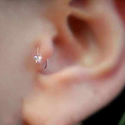 Nose Piercing Jewelry for Women Crystal Butterfly Ear Bone Nails Small Rings Neo-Gothic Reiki Body Accessories Wholesale Gifts