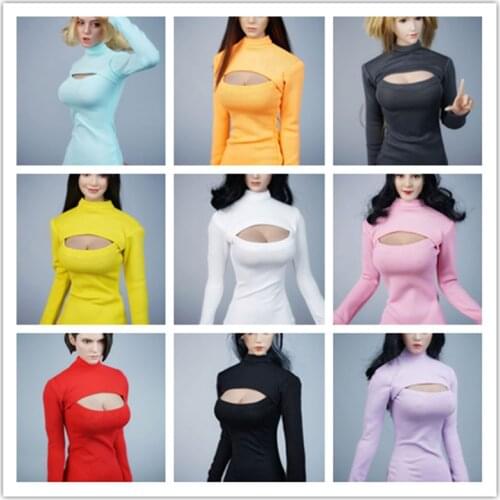 JO21X-22 1/6 Female Long Thoracotomy T-shirt Soldier Top Clothes Model Fit 12" Big Chest Jiaou Doll TBLeague Figure Body