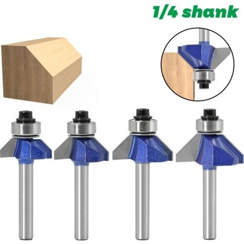 1/4PC 1/4 Shank 6MM Shank Corner Round Professional level Over Router Bit with Bearing Milling Cutter for Wood Woodworking Tool