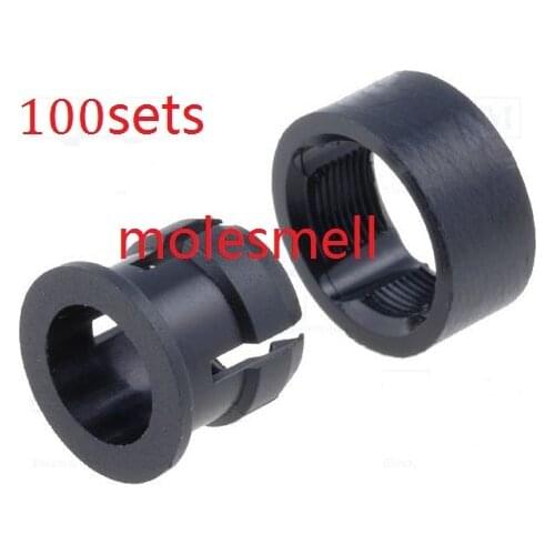 100pcs 5mm Plastic Black LED Clip Holder Display Panel + 100pcs 5mm ring