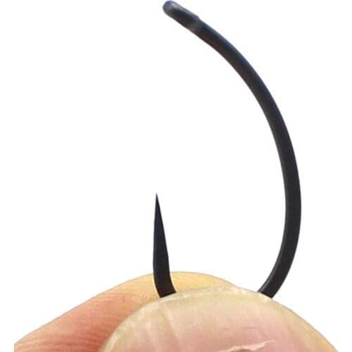 20PCS Barbless Carp Hook PTFE Coating Carp Hooks High Carbon Steel Matte Black With No Barb 2 4 6 8 Accessories for Carp Fishing