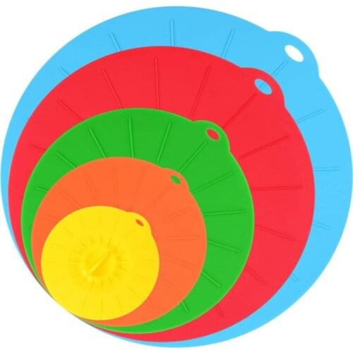 5Pcs Heat Resistant Microwave Cover,Various Sizes Food Cover,Reusable Suction Seal Silicone Food Lid for Bowl, Cup, Pot