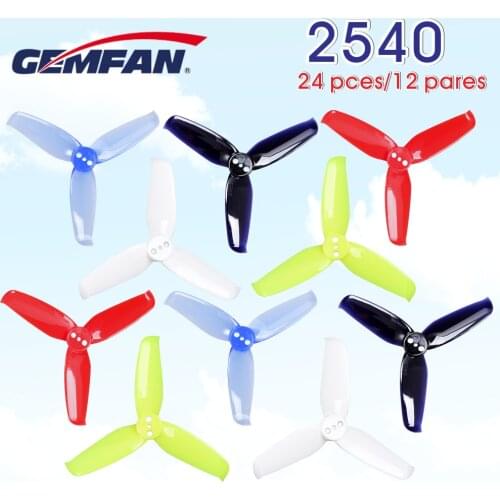 8 pcs / 4 pair Gemfan Flash 2540 2.5x4 2.5 Inch 3-Blade Propeller with 1.5mm Mounting Hole For 1104 1105 1106 Motor