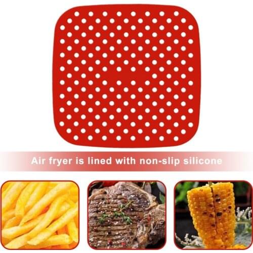 Non-Stick Silicone Pad For AirFryer Basket Kitchen Baking Fried Accessories Reusable Air Fryer Lnner Liner Mats Heat Resistant