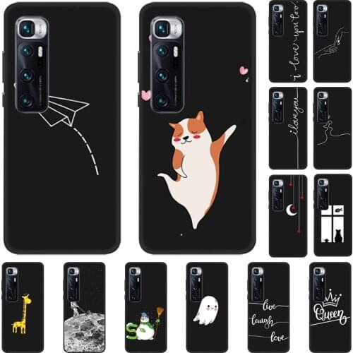 For Xiaomi Mi 10 Ultra Mi11 Lite Case Silicone Bumper Soft TPU Phone Case Black Cartoon For Xiaomi Mi 11 LITE Funda Bumper