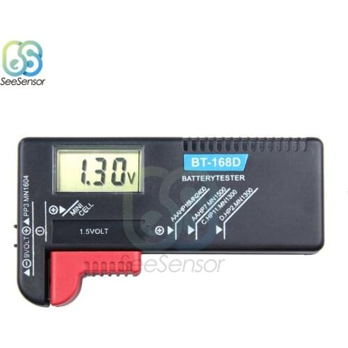 BT168 LCD Display Digital Battery Tester Volt Checker For AA AAA 9V Button Battery Mini Cell Tester Checker Diagnostic Tool