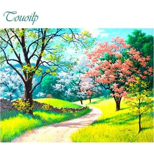 Grand Spring Season Landscape Diamond Painting Cross Stitch 5D Full Round%square Resin Mosaic Embroidery Rhinestone