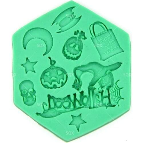 Halloween Pumpkin Moon Stars Bat Soap Cake Baking Molds,Moule Silicone,Cake Decorating Tools Pastry Tools SQ1587