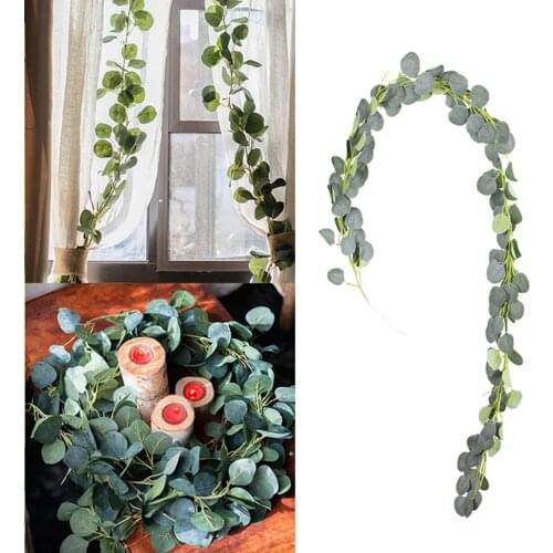 Artificial Eucalyptus Vine Green Leaves Wedding Decoration Fake Flowers Branch Plants Flower Garland Party home house Decor