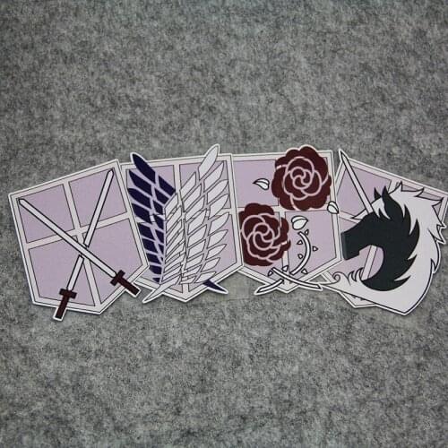 Classic Cartoon Motorcycle Computer Case Decals Car Styling Vinyl Sticker for Anime Attacking Wings Rose Flower