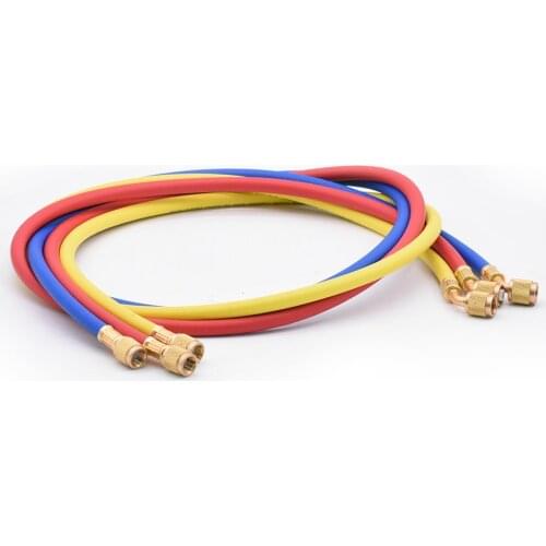 1/1.5/2m Air Conditioning Fluoride Tube 800PSI Conditioner Refrigerant Manifold 1/4 Inch Air Condition Hose for R134a R12 R22