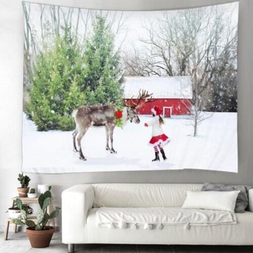 Beautiful Snow Christmas Tree Tapestry Nordic INS Style Tapestry Hippie Bohemian Decoration Tapestry Bedroom Decoration Tapestry