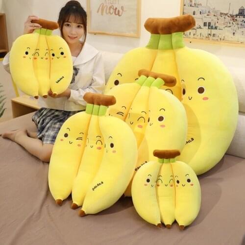 35-70cm Creative Cartoon Banana Plush Pillow Kawaii Sofa Cushion Baby Toy Cute Plush Doll Children Fruit Toys Children Kids Gift