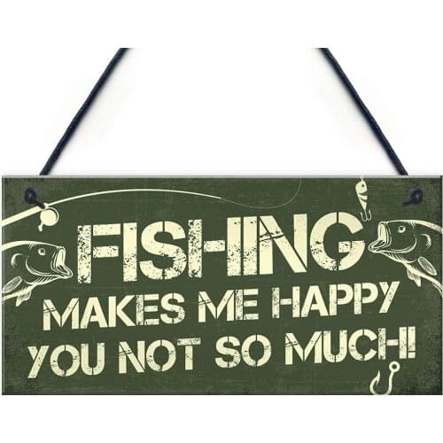 Meijiafei Funny Novelty Fisherman Fishing Accessories Signs For Men Birthday Sign Idea For Dad Grandad Son Husband 10" X 5"