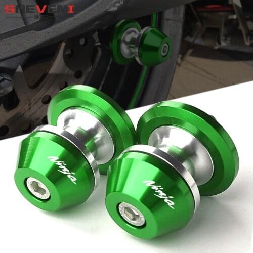 M10 logo "Ninja" Motorcycle For KAWASAKI Ninja ZX6R ZX7R ZX9R ZX10R ZX12R ZX14R CNC Aluminum Swingarm Spools Slider Stand Screws