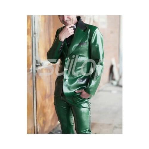 Mens latex rubber garments jacket suits Blazers(whole sets including top&pants)