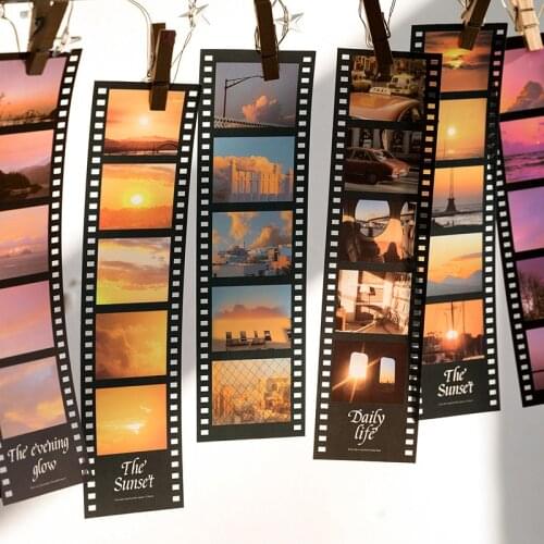8 Designs PET White Ink Strip Sticker Pack Film Image Gallery Series Creative Handbook DIY Decorative Sticker Pocket
