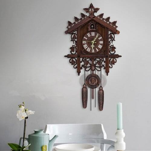 Hanging Wall Clock With Movement Cuckoo Clock Wood Puntal Time