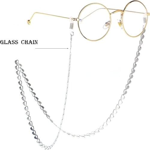 New Eyeglass Sunglasses Heart Stainless Steel Neck String Cord Retainer Strap Eyewear Lanyard Holder With Good Silicone Loop