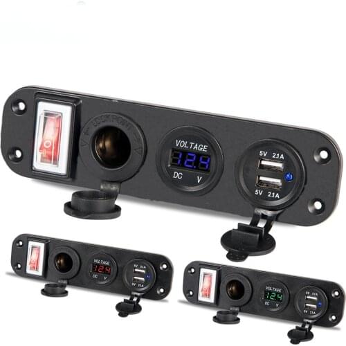 The New 12-24V Car Phone Charger Has Been Converted Into A Double Usb Digital Display Panel Universal