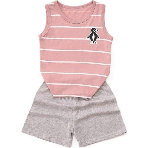 Oklady 2019 Boys 2 pcs Clothes Set Summer Girl Cotton Kid Clothing Set Casual Shirts Shorts 3-8 Years Girls Boys Hot Sport Wear