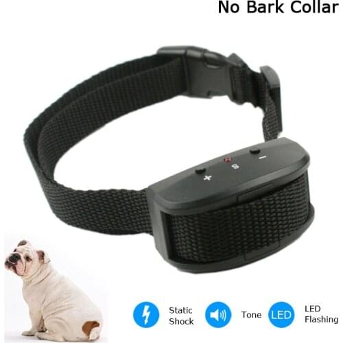 Automatic No bark collar with Sound and Static shock training Nylon strap suitable for large, medium and small dog