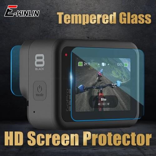 Camera Lens Film For GoPro Hero 5 6 7 8 9 HERO9 HERO5 HERO6 HERO7 Silver White HERO8 Black LCD Screen Protector Tempered Glass