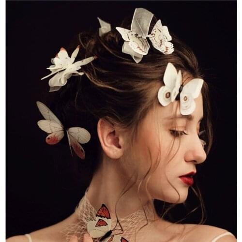Romantic Bridal Headdress Styling Butterfly Hairpin Accessories Wedding Accessories Wedding Headpiece 12 Pieces Butterfly Clips