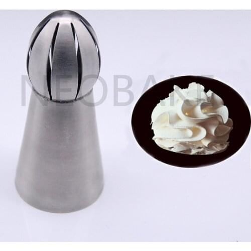 1PCS RUSSIAN Sphere Ball Shape Cream Stainless Steel Icing Piping Nozzles Pastry Tips Cupcake Buttercream Bake Tool