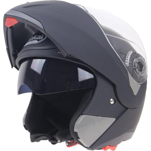 JIEKAI 2020 Modular Dual Lens Unisex Racing Flip Up Motorcycle Helmet ABS Full Face Safe Helmets Casco Dot Approved