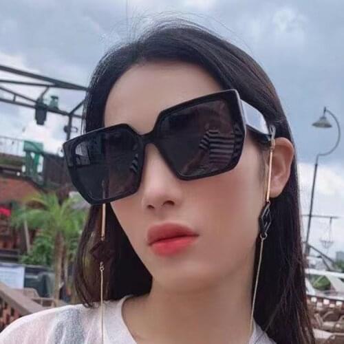Wide Temples Square Thick Frame Sunglasses For Women Big Size Lunette Femme Luxury Brand Sun Glasses Summer Vintage EyewearUV400