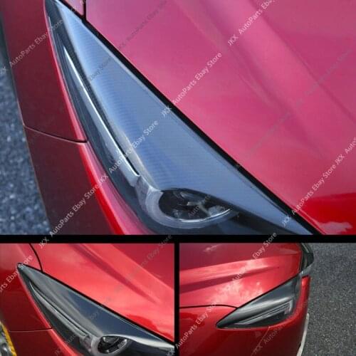 For Mazda3 Axela M3 2017-2018 Carbon Fiber Style k Front Head Light Stickers Trim