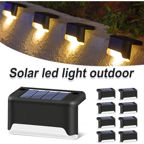 8/4PCS LED Solar Stair Lamp Outdoor Fence Light Garden Lights Pathway Yard Patio Steps Lamps Solar Night Light IP55 Waterproof