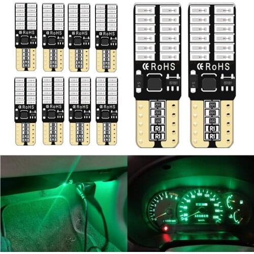 Green Amber T10 W5W Led Bulbs 194 168 Super Bright Car LED Dome Map light Interior light for Ford Focus BMW e90 e60 e87 Mercedes