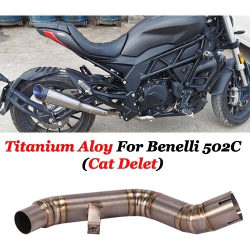 Titanium Alloy Slip On For Benelli 502C Full System Motorcycle Exhaust Middle Link Pipe Eliminator Enhanced Modified Escape Moto