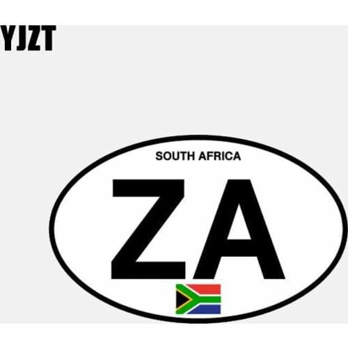 YJZT 10.8CM*6.7CM ZA South Africa Country Code Oval Car Sticker Accessories Decal 6-2629