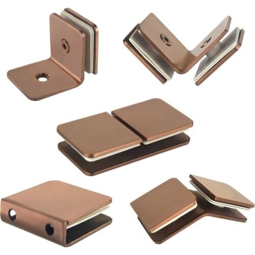 Stainless Steel 304 Rose Gold Glass Fixed Clip Bathroom Glass Door Fixed Code Corner Partition Shower Room Link Clip