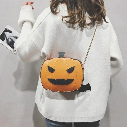 Christmas Gift Funny Pumpkin Bag 2019 Bags Women Crossbody Bag Color Cute Personality Creative Wild Shoulder Strap Chain Bag